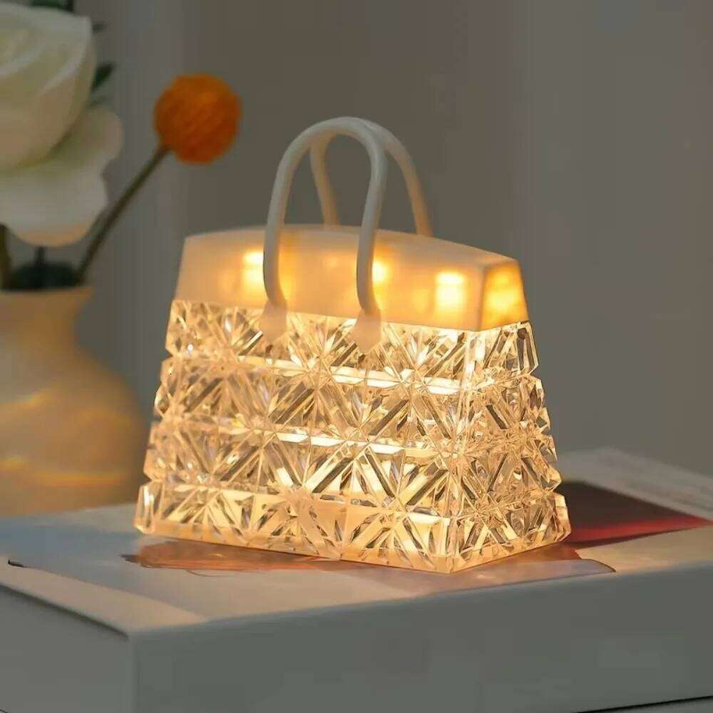 Crystal diamond shaped handbag table creative night bedroom and living room decoration bedside lamp, Z260227