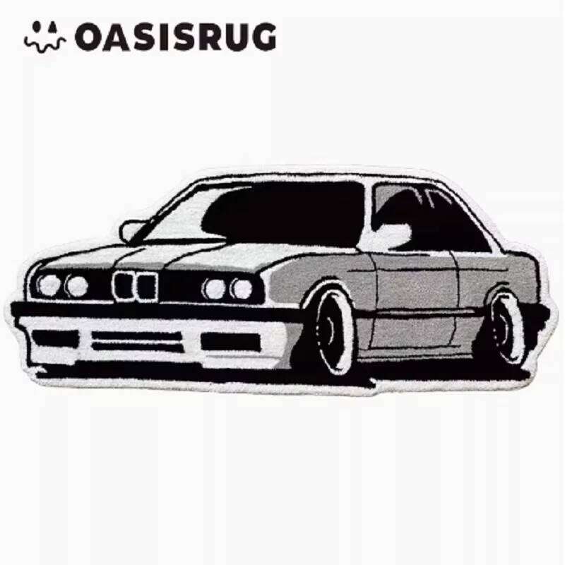 VIKAMA Trendy Retro Car Personalized Home Decoration, E-sports Room Bedside Carpet, Anti-slip and Absorbent Carpet H260226