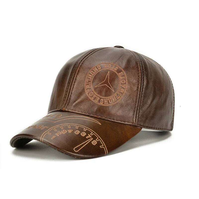 Tax excluded, add at checkout if applicable Fashion Men Genuine Cowhide Baseball Cap Casual Real Leather Hat Autumn Wint Z260226
