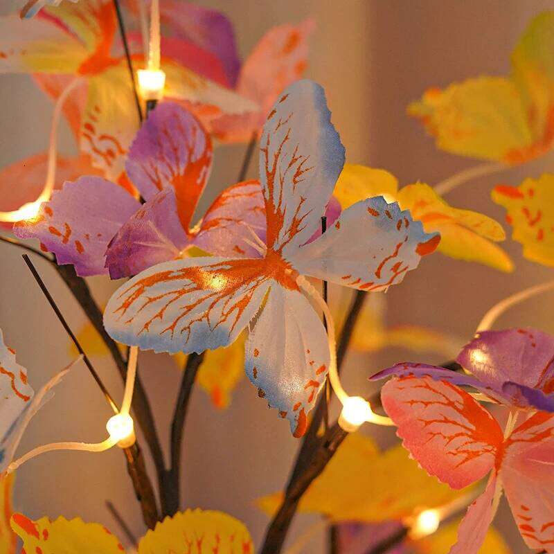 Tabletop Bonsai Lights Butterfly Tree Lamp DIY Decorative LED Night Light for Gift Party Holiday Camping Summer Home Decor Z260227
