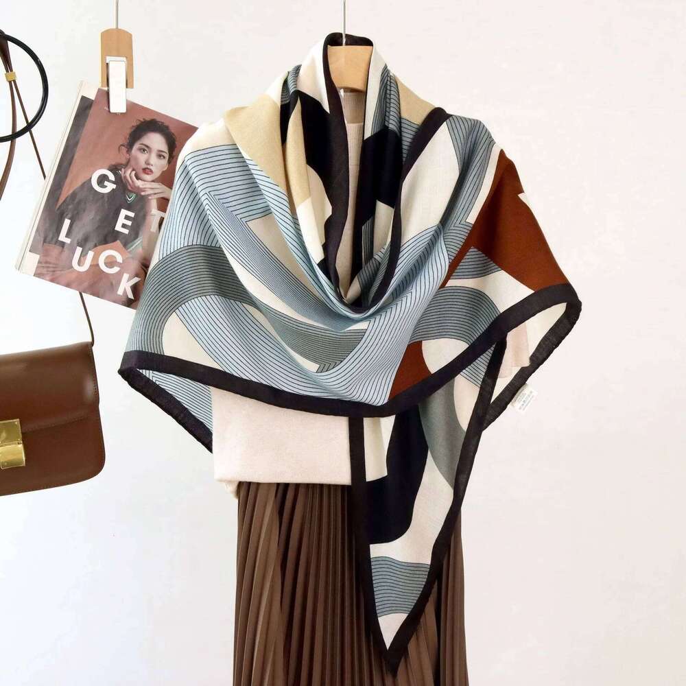 Naizaiga 70% wool 30% silk 125x125x190cm women autumn scarf girl shawl BSG45 Z260226