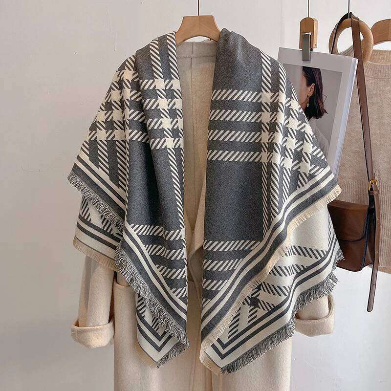 2025 Luxury Brand Winter Women's Cashmere Scarf - Abstract Printed Tasseled Shawl Wrap, Pashmina Bandana & Elegant Poncho Z260226