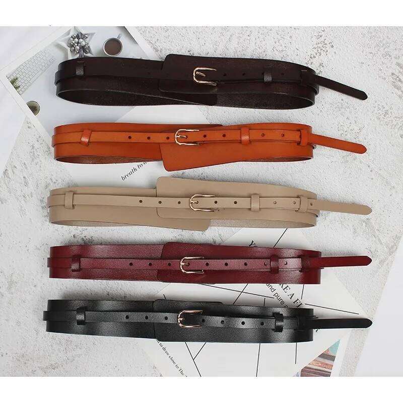 Women Head Layer Cowhide Suit Coat Wide Waistband ins Style Fashion European American Genuine Leather Waist Seal for Woman Z260227