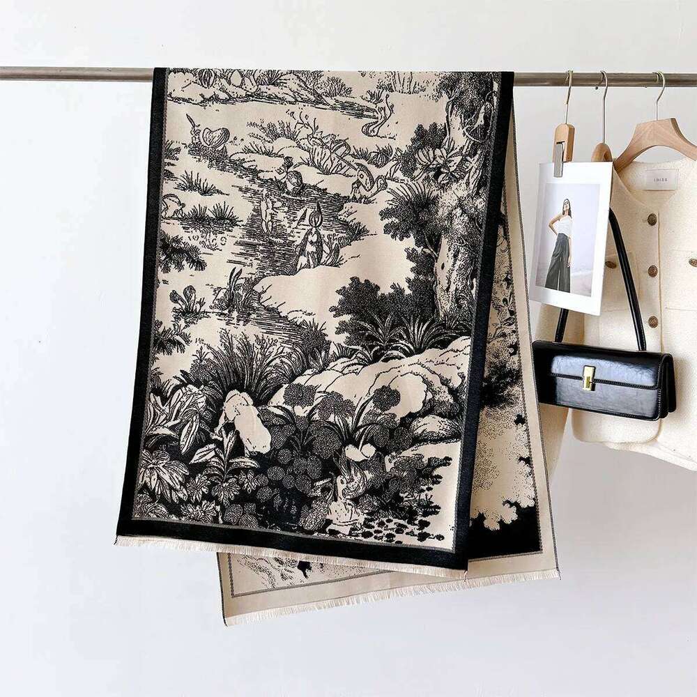 Scarf Women Winter Cashmere Blanket Thick Warm Femme Bufanda Luxury Brand Print Pashmina Stoles Poncho Z260226