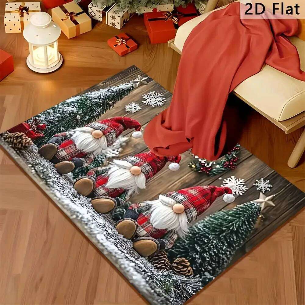 VIKAMA Christmas Elf Snowflake Carpet Entrance Living Children's Room Holiday Mat Home Decoration H260226
