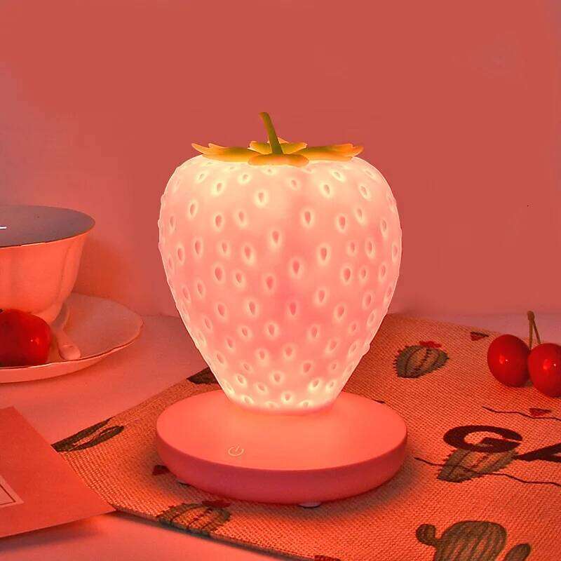 LED Strawberry night lamp USB charing Bedside Lamp Silicon Touch-Sensor Nightlight for kid children Bedroom Decoration Z260227