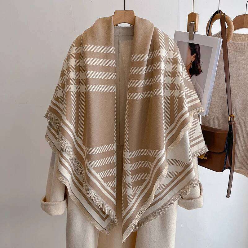 2025 Women's Luxury Brand Cashmere Winter Scarf - Vintage Printed Shawl with Tassels, Pashmina Wrap & Bandana Poncho Z260226