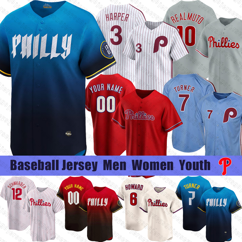 Trea Turner Phillies jersey Bryce Harper jerseys Aaron Nola Baseball Jerseys Alec Bohm Halladay Nick Castellanos Kyle Schwarber Zack Wheeler Alec Bohm Bryson Stott