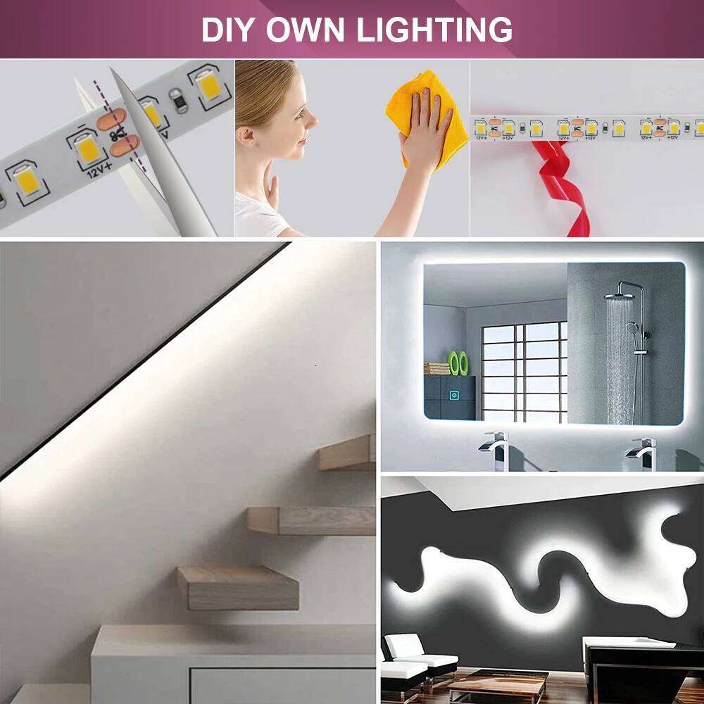 5M 10M/Roll LED Strip DC 12V 24V SMD 2835 120LEDs/M White/Warm White Home Decoration Lamp Flexible Ribbon Tape Rope Lights Z260226