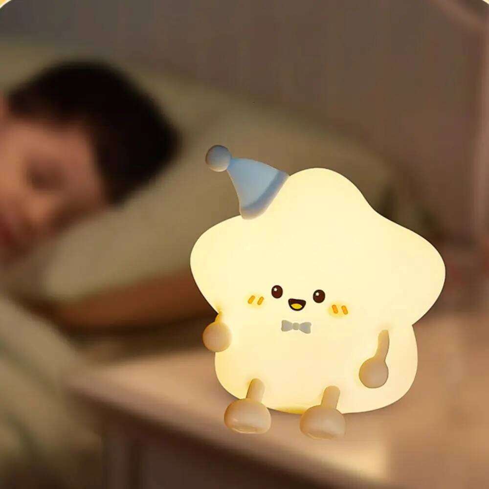 Rechargeable USB LED Star Night Colorful Soft Silicone Touch Table Lamp Glowing Effect Remote Control Bedside Light Z260227