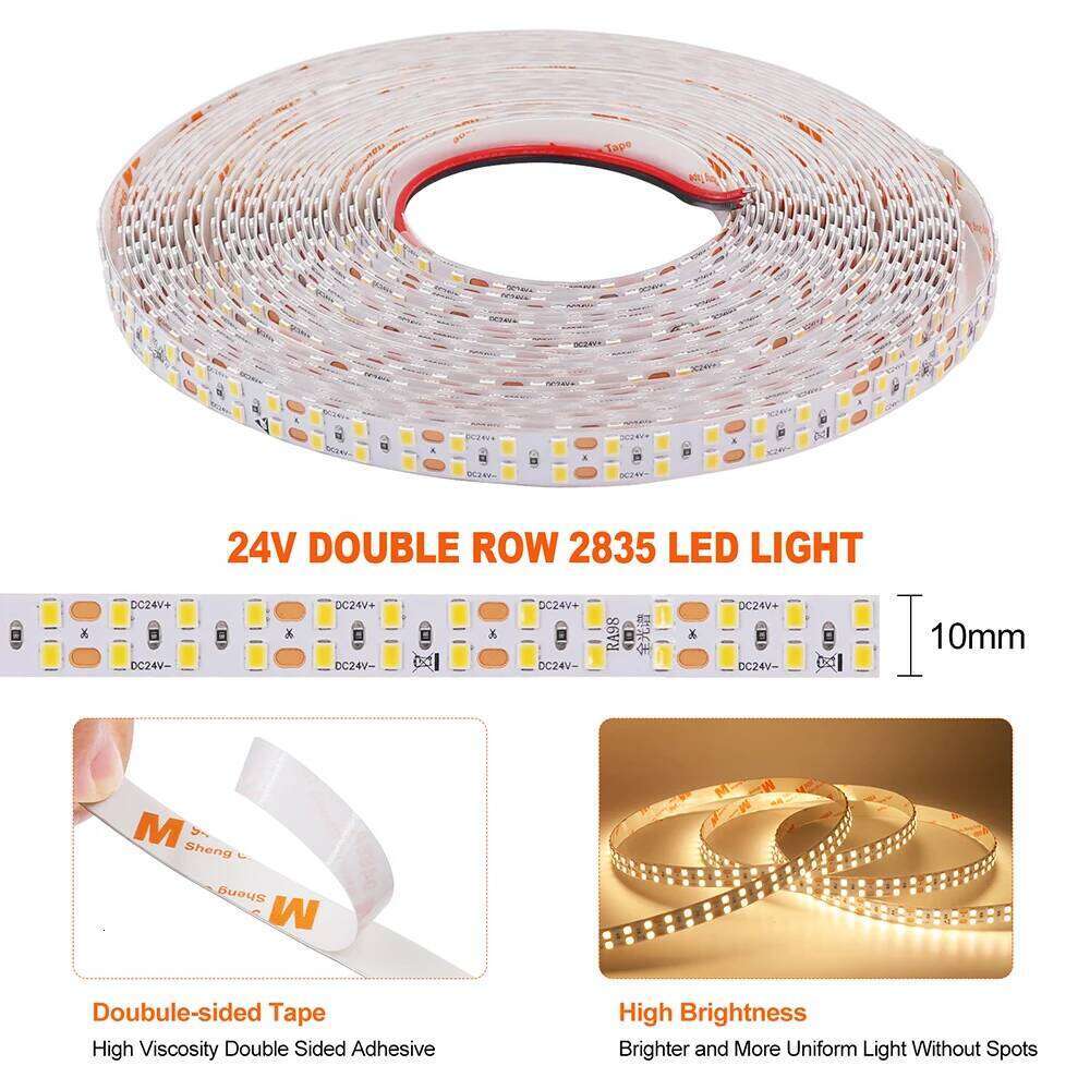 5M 10M RA98 DC 24V LED Strip IP20 SMD 2835 240Leds/M 3000K 4000K 6000K Full Spectrum Flexible Ribbon Tape Light Z260226