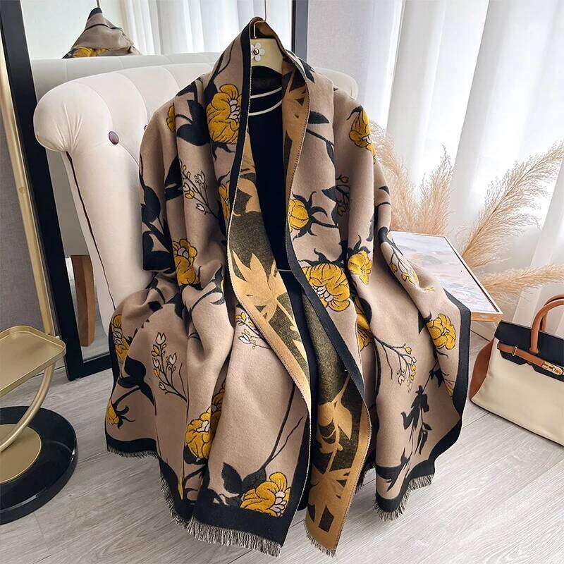 NEW Brand Women Two-Sided Imitation Cashmere Soft Warm Pashmina Shawl Winter Outdoor Coldproof Windproof Blanket Scarf Z260226