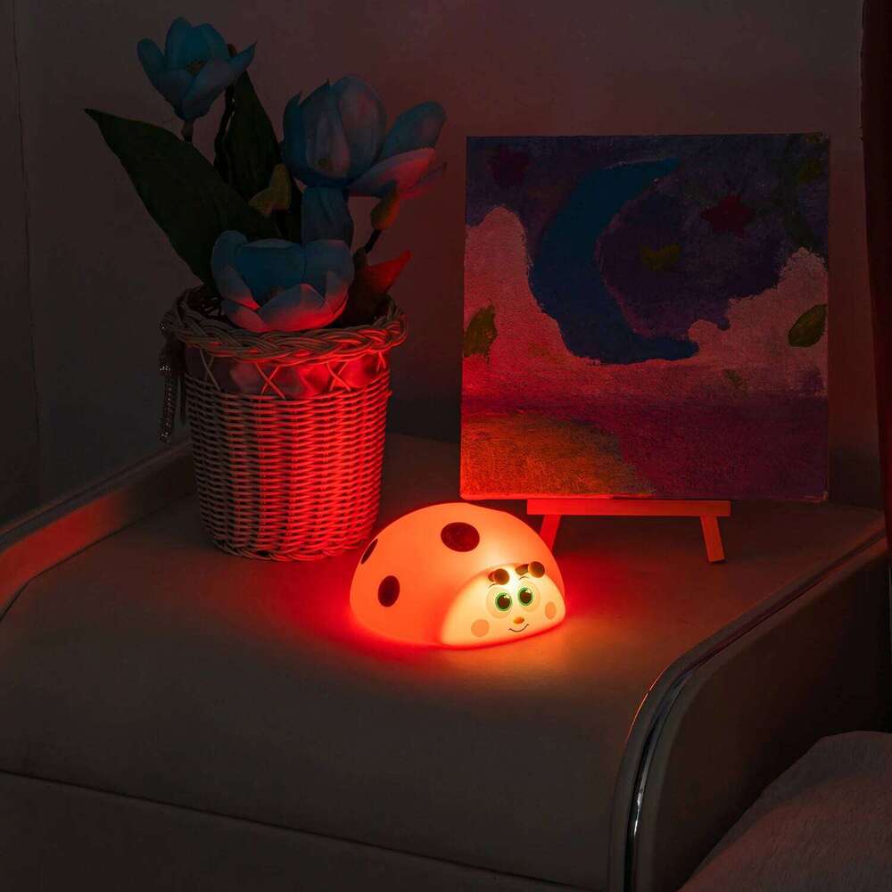 Night Light Silicone Nursery Sleeping Touch Control Nightlights USB Rechargeable Table Lamp for Baby Child Cute Ladybug Z260227