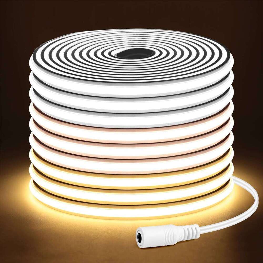Super Bright 24V COB Strip Lights Flexible Soft Neon Ribbon Rope Tape LED Light Cuttable Waterpoof For Kitchen Room Decor Z260226