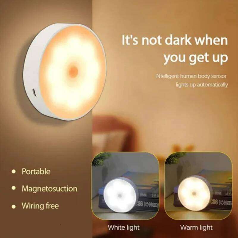 PIR Motion Sensor LED USB Rechargeable Night For Kitchen Cabinet Wardrobe Lamp Staircase Wireless Closet Light Z260227