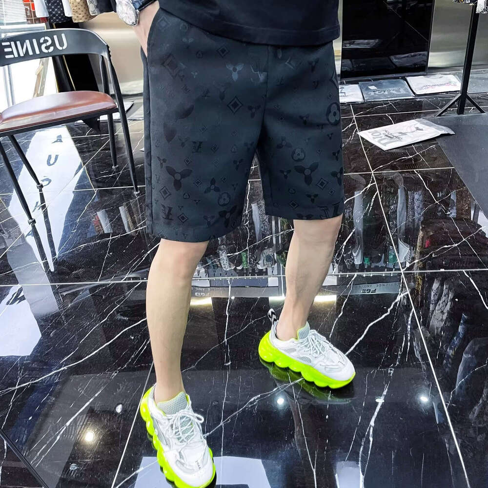 High-End Jacquard Casual Shorts For Men, Trendy Brand, Summer New Men's Beach Shorts, Mid-Length Pants