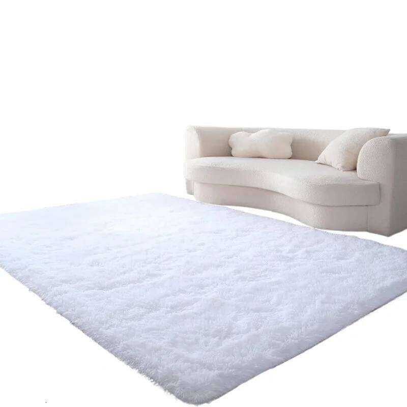 Fluffy Cream White Woolen Rug for Luxurious Decor - Bedroom Living Room Soft and Cozy Silk Wool Rugs H260226