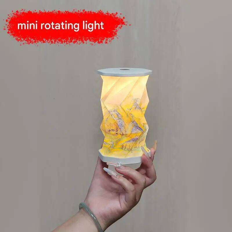 Mini Paper Lantern Night USB Charging Portable Foldable Book Lamp Bedroom Bedside Decor nightlight LED Table Light Gifts Z260227