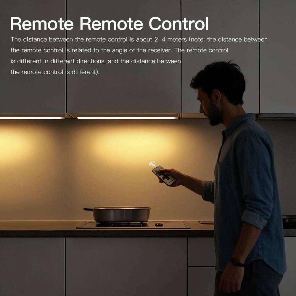 Series Connection Aluminum Under Cabinet Light Kitchen LED Bar Lamp With RF Remote Control For Wardrobe Closet Shelf Decor Z260226