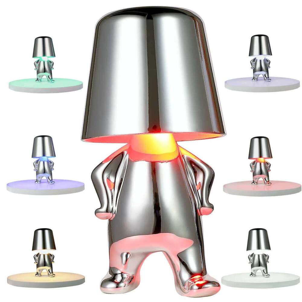 Upgraded Thinker Golden Man LED Nightlight Bedroom Decoration Ornament Atmosphere Light Desk Lamp Z260227