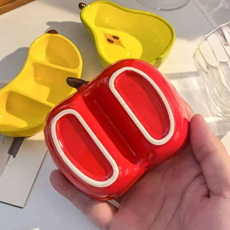 1PCS Creative Fruit Ceramic Dish Mini Saucer Kitchen Tableware for Snacks Sauces Seasonings Dinner Plate Household Supplies