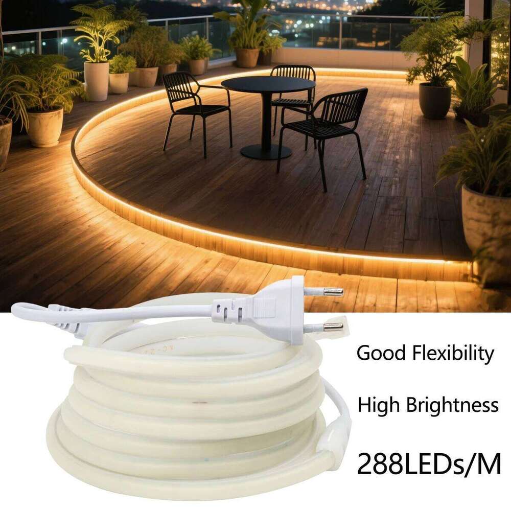 1-35m Strip Light Outdoor Courtyard Decoartive Night Lighting 220V 110V High Brightness 288LED/m COB Tape Waterproof Camp Lamp Z260226