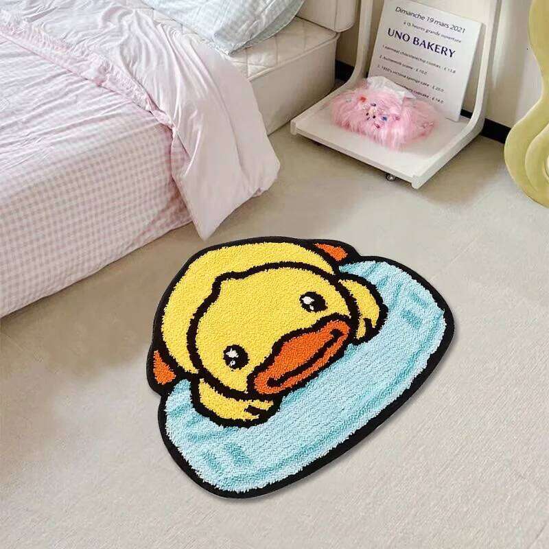 VIKAMA Cartoon Duck Carpet Bathroom Non-Slip Absorbency Bedroom Bed Soft Comfortable Foot Pad Home Decoration H260226