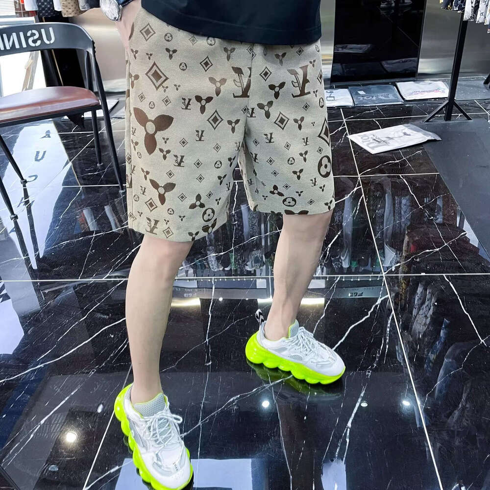 High-End Jacquard Casual Shorts For Men, Trendy Brand, Summer New Men's Beach Shorts, Mid-Length Pants