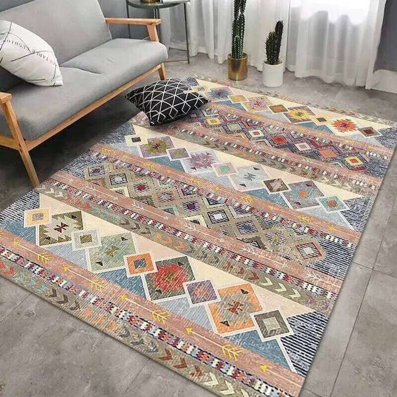 VIKAMA Crystal Velvet 50*80cm National Retro Persian Wind Living Room Sofa Floor Homing Carpet Bohemian Door Mat H260226