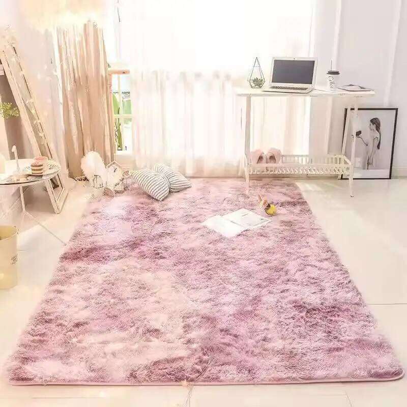 VIKAMA Tie-dyed Fluffy Carpets For Living Decor Bedside Rug Warm Plush Floor Children's Room Play Mats Furry Carpet H260226