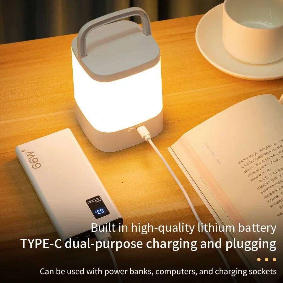 LED Night Light Bedside Rechargeable Desk Bedroom Baby Feeding Eye Protection Sleep Children's Room LightS Table Lamp Z260227