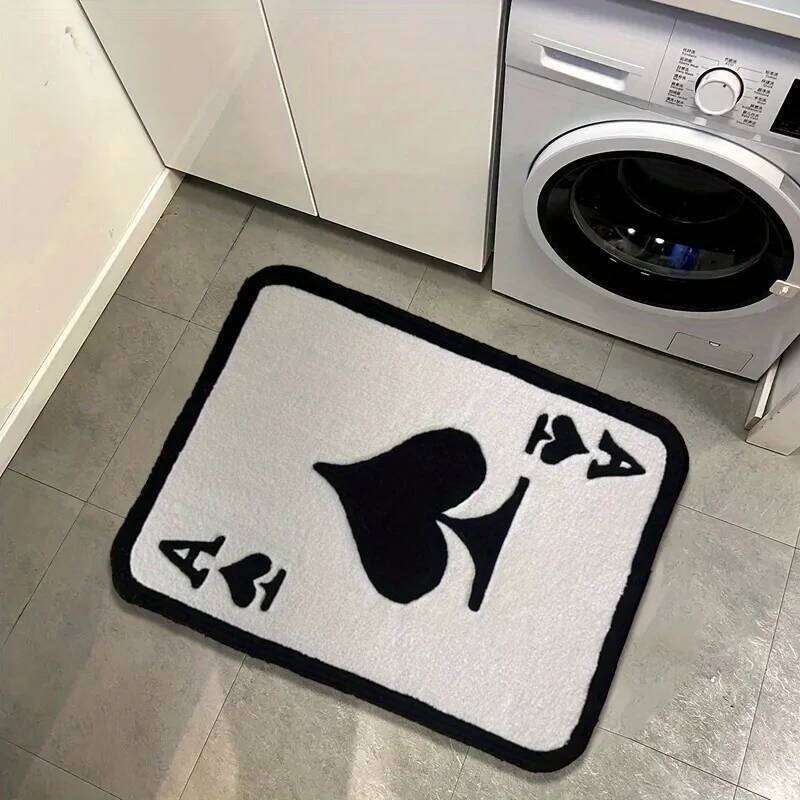 VIKAMA Ace of Spades Carpet Non Slip Absorbent Soft Creative Doormat Kitchen Bathroom Mat For Living Room Bedroom Home Decor H260226
