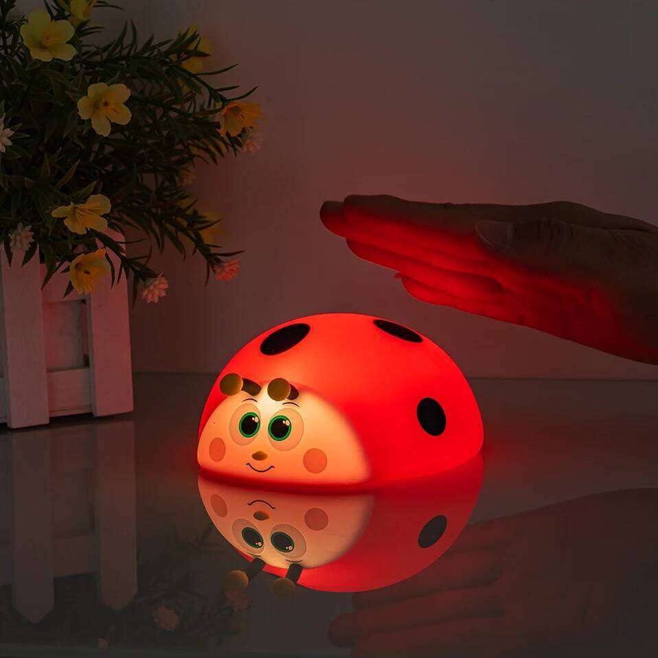 Night Light Silicone Nursery Sleeping Touch Control Nightlights USB Rechargeable Table Lamp for Baby Child Cute Ladybug Z260227