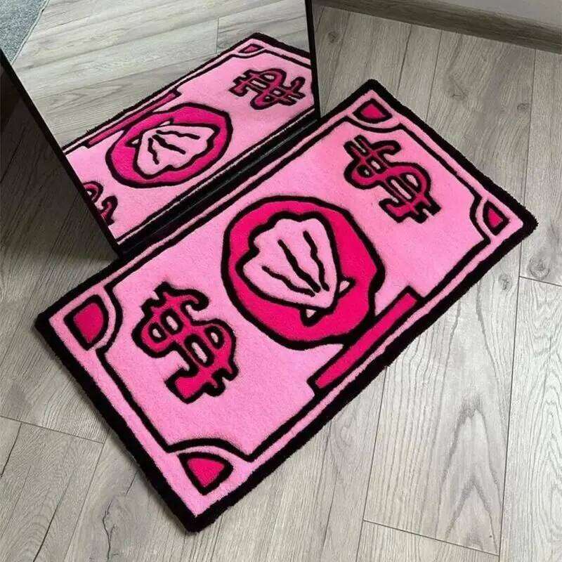 VIKAMA Cartoon Note Money Floor Mat Waterproof Anti-Fouling Anti-Static Entrance Sofa Living Room Bedroom Home Decoration Carpet H260226