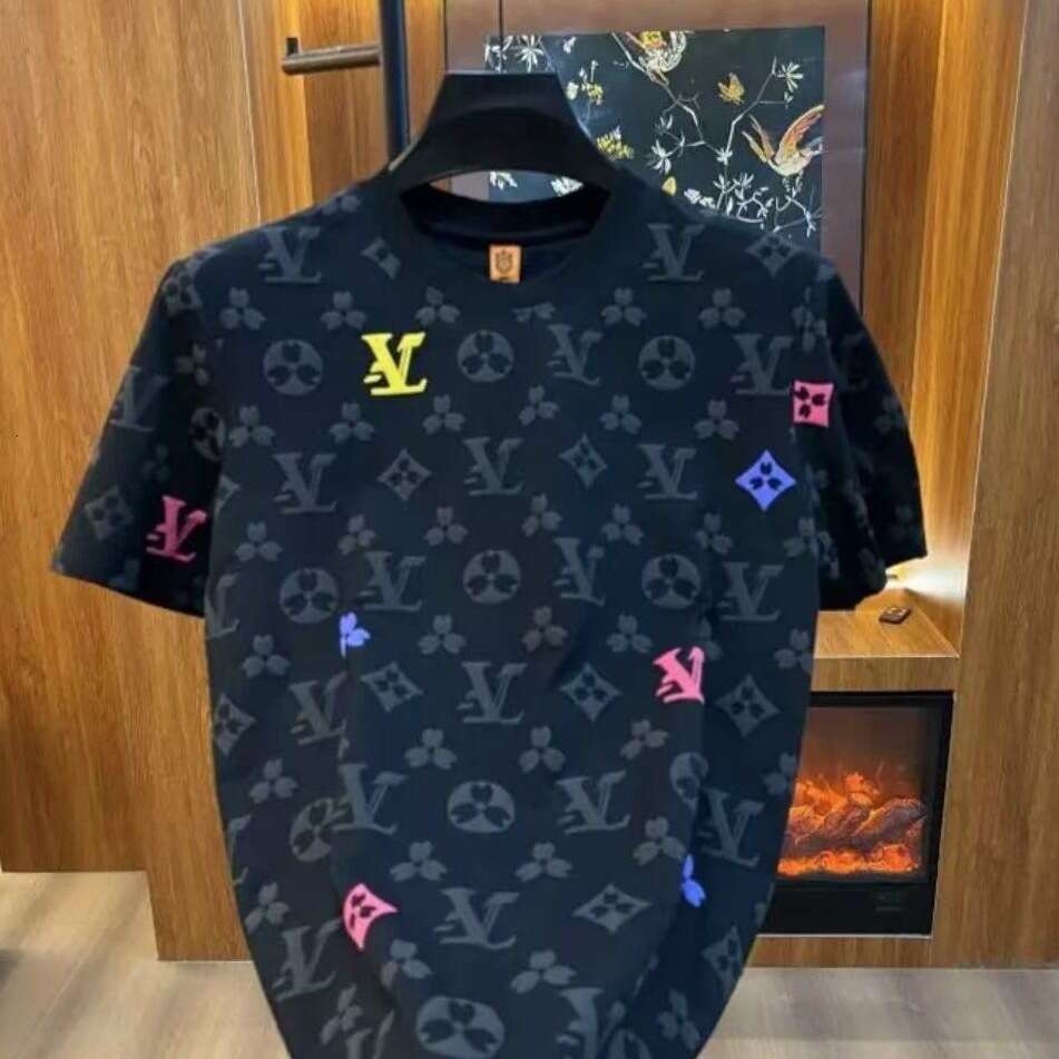 European Style Men's Summer Trendy Brand New Short Sleeve Loose Fashionable Luxury T-Shirt Printed Handsome Versatile Top