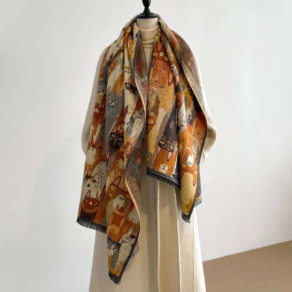2025 New Ladies Autumn Winter Double Sided Jacquard Scarf Shawl With High End Flower Design Premium Imitation Cashmere Z260226