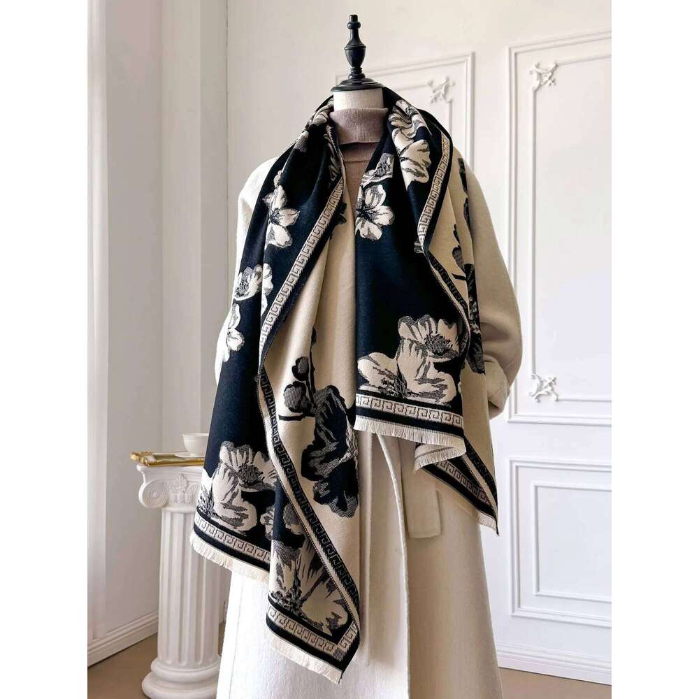 Women Winter Warm Pashmina Scarf Luxury Faux Cashmere Wraps Thick Shawl Blanket Bufanda Foulard Poncho 2025 New Z260226