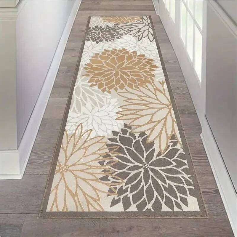 Flowers Hallway Runner Rug Indoor and Outdoor Areas Carpet Anti-Slip Living Laundry Room Kitchen Mat Home Decoration H260226