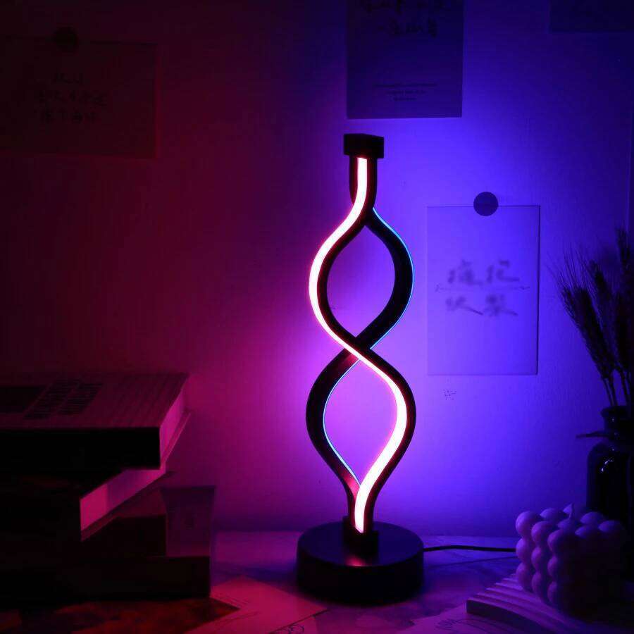 1PC Creative Twist Shape Purple USB Desk Lamp Decoration Z260227