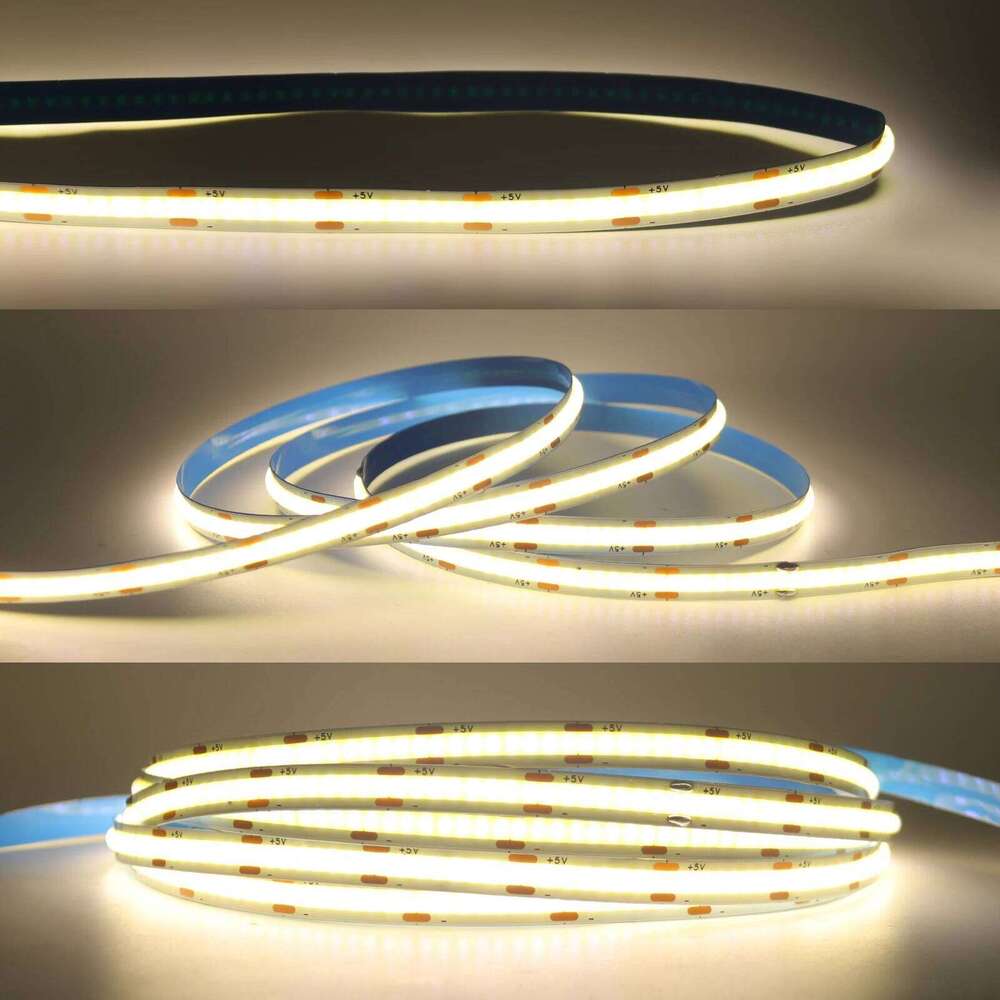 Super Bright USB DC5V COB Led Light Strip 320LED/m High Density Flexible Linear Lighting Warm/Natural/White 50cm 1m 2m 3m 4m 5m Z260226