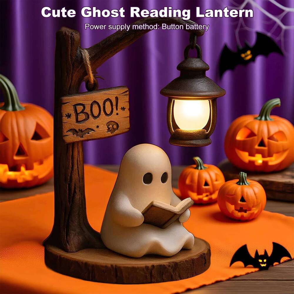 Cute Lantern Night Light Reading Lamp Glowing Halloween Ghost Decorations Z260227