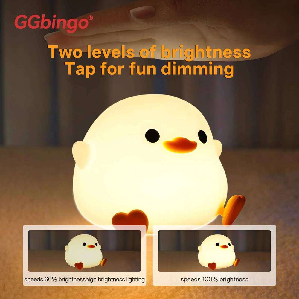 New Portable Silicone Pat Night Light with 3 Brightness Modes ABS Material Rechargeable 1200mAh Battery for Home Travel Bedroom Z260227