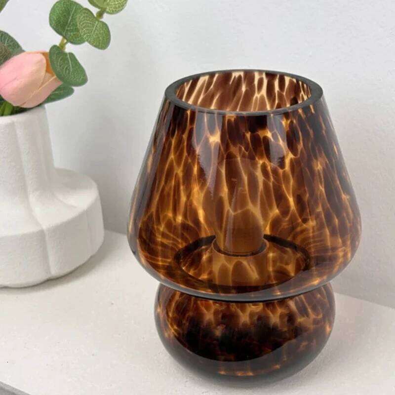 Glass Table Lamp Mushroom Desk Lamps Bedroom Bedside Desktop Decorative Room Night Light Modern Minimalist Atmosphere Led Lights Z260227