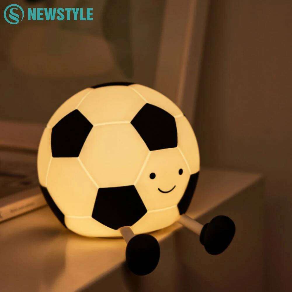Novelty Football Silicone Light Rechargeable Sleeping Night with 3 Level Dimmable Nursery Bedside Lamp For Room Decor Z260227