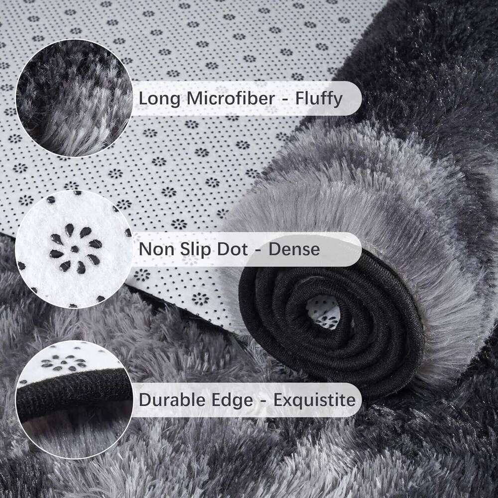 VIKAMA Modern Shaggy Soft Bedside Rug for Bedroom Living Room Sofa Runner Hallway Mat Home Decor H260226