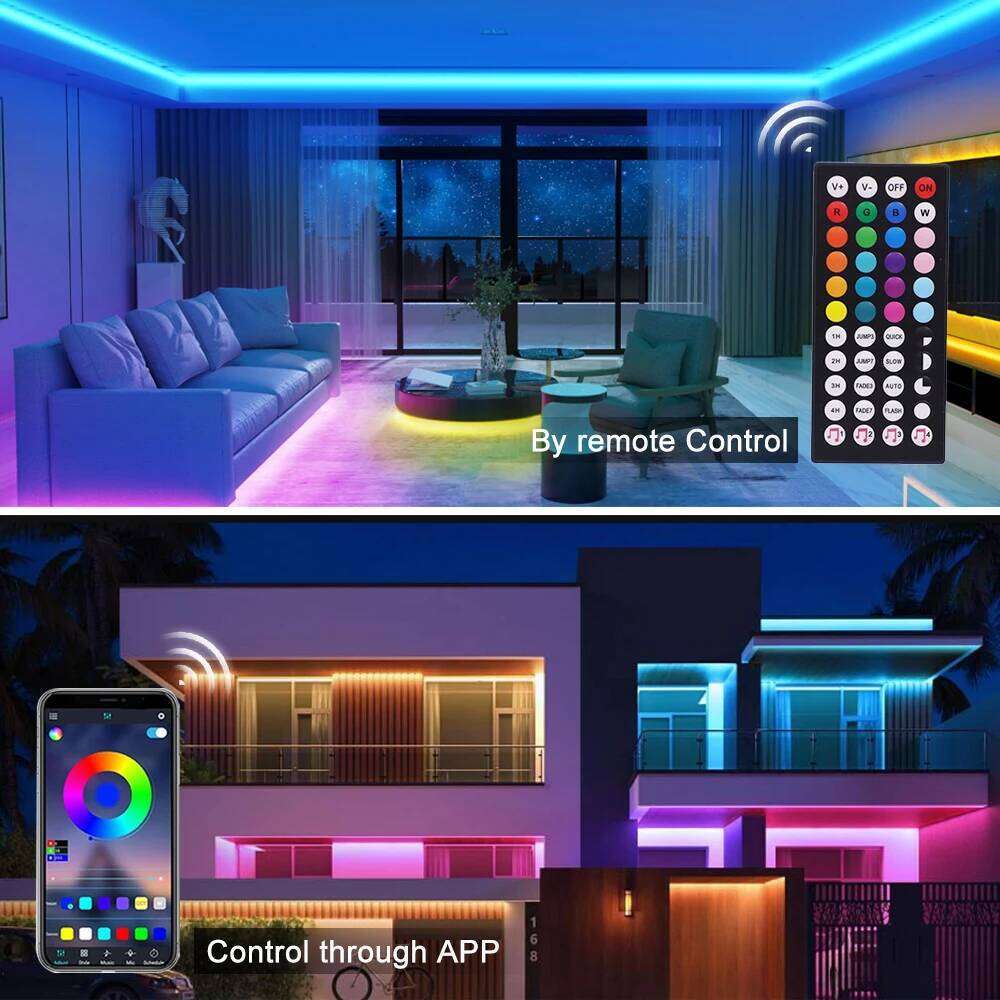 Bluetooth APP Control RGB Neon Light EU Set DC 12V TV BackLight Home Decoration Flexible Ribbon Tape Rope LED Strip Z260226
