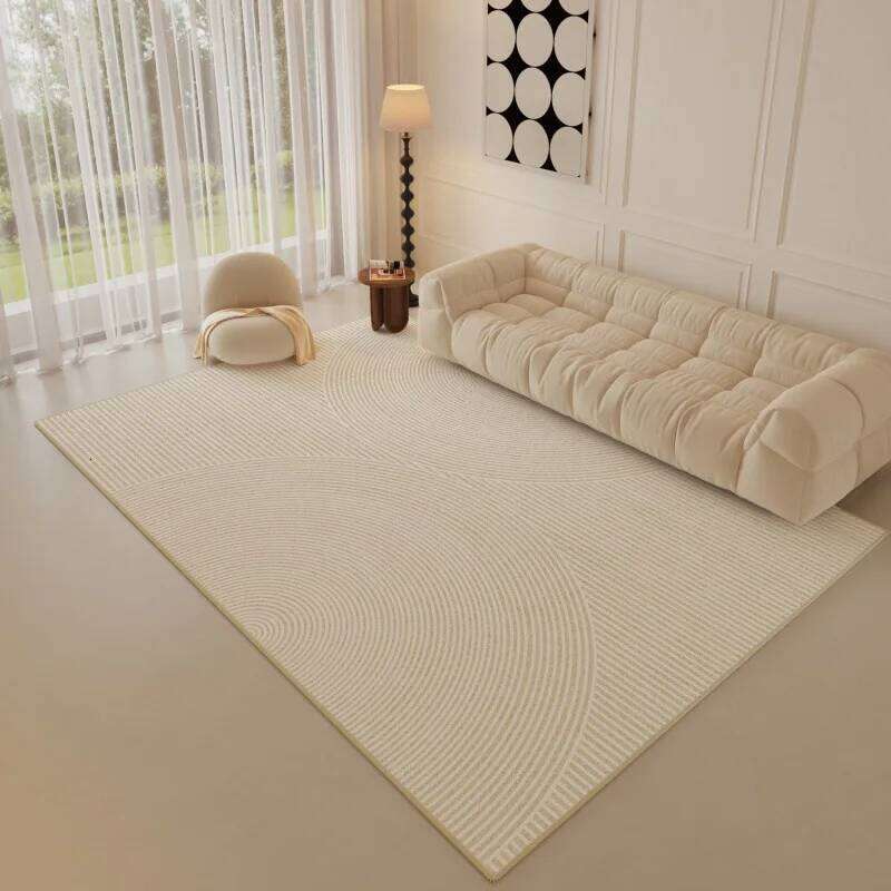 VIAKMA Creamy Flannel Carpet Living Room Luxury High-End Sofa Coffee Table Rug Bedroom Floor Mat Home Decoration H260226