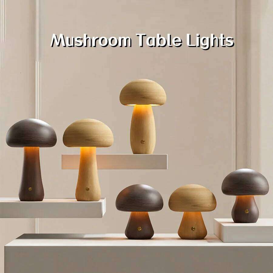 Rechargeable Night light, Dimmable Touch Control lamp, Creative Mushroom Desk for home bedroom bedside light Z260227