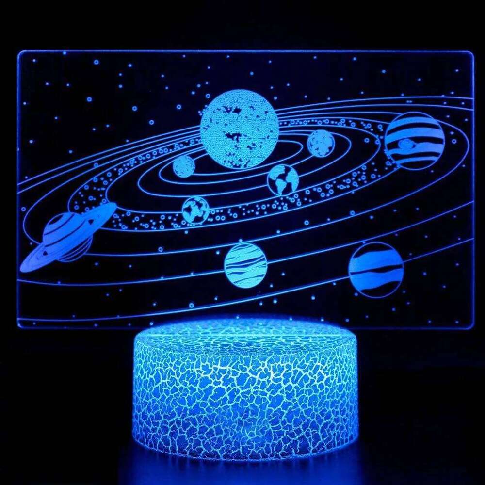 Solar System Nine Planets Lava Decor Night Light Space Universe 3D LED RGB Bedroom Sleeping Side Table Lamp For Birthday Gift Z260227