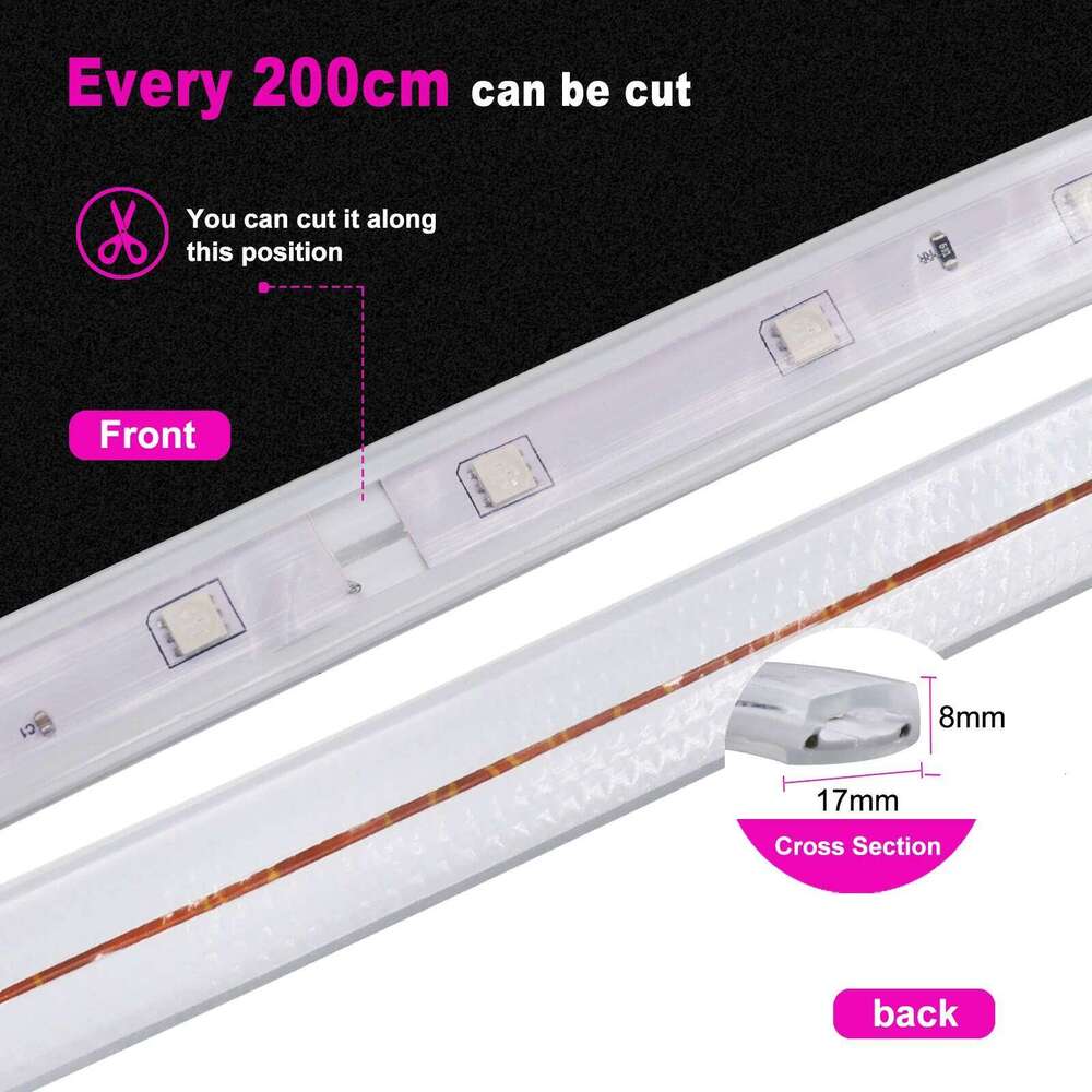 220V Strip Light SMD5050 WS2811 Running Water Ribbon Tape 30Leds/m Waterproof Flexible RGB LED Lights 2m 4m 6m 8m Z260226